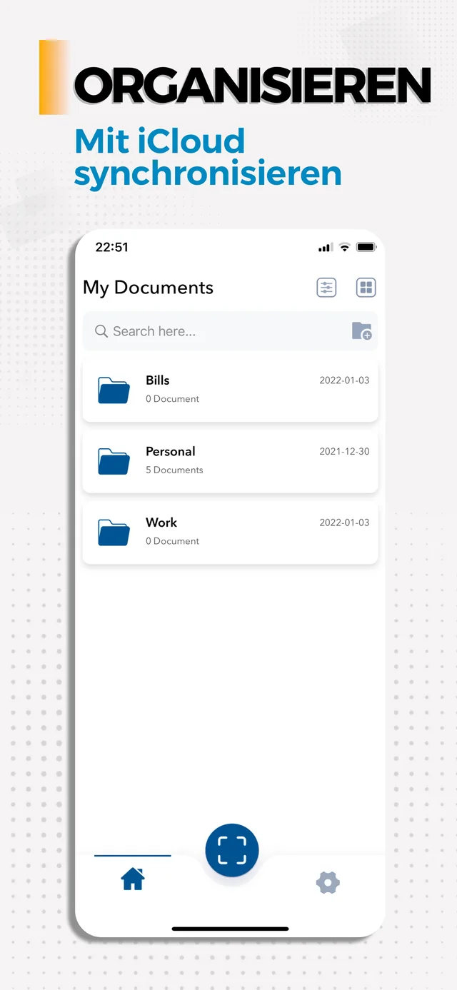 Speichern und organisieren — Document Scanner
