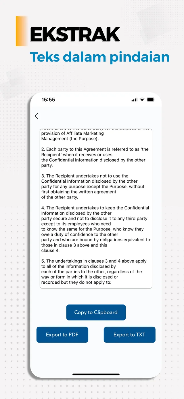 Ekstrak teks dengan OCR — Document Scanner