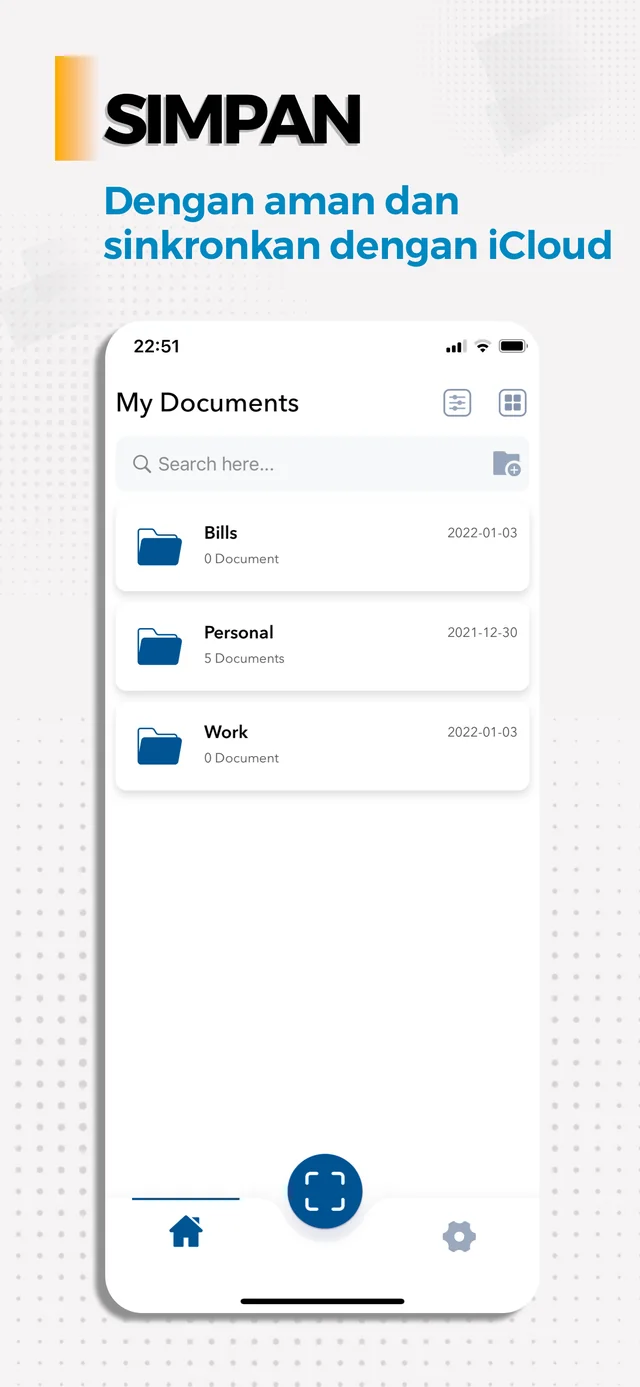 Simpan dan atur — Document Scanner