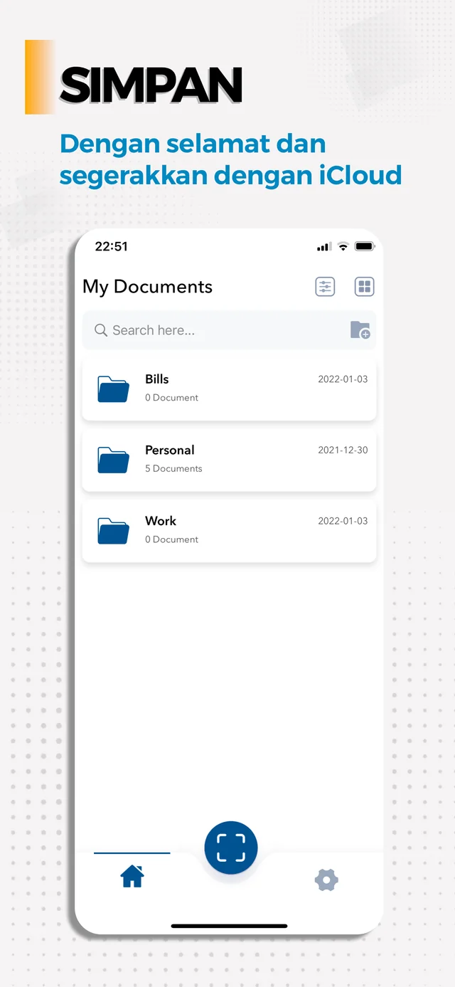 Simpan dan susun — Document Scanner