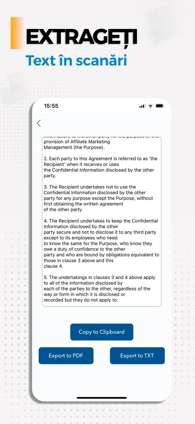Extrage text cu OCR — Document Scanner